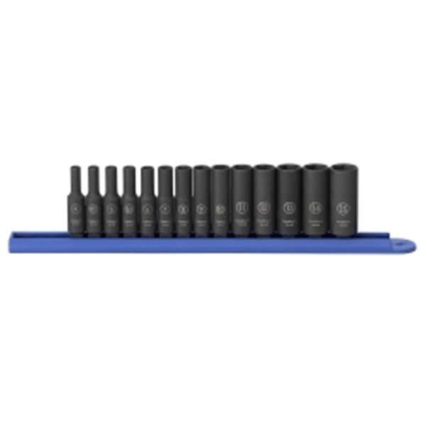 Makeithappen 14 Piece .25in. Drive 6 Point Metric Deep Impact Socket Set MA79980